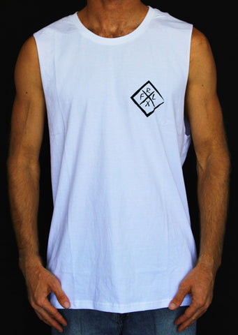 Diamond Muscle Tank White